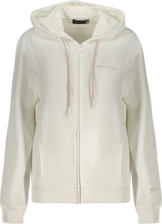 North Sails Hoodie met reli&euml;flogo en zakken - Dames - Vesten met rits - Wit - S - Katoen - Hoodies & sweatvesten