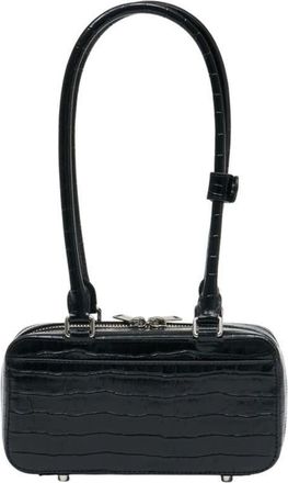 Self Portrait Self-Portrait Crocodile-Embossed Leather Shoulder Bag Black