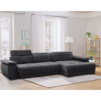 Fredriks home24 Fredriks Ecksofa Limeria Dunkelgrau Microfaser 308x83x183 cm