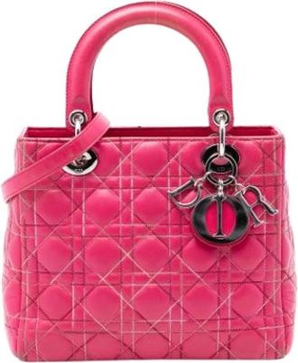Dior Pre-owned Lady Dior Handbag - Dames - Vintage Handtas - Roze - ONE Size - Leer - Vintage