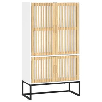 vidaXL Vidaxl - Aparador Alto Madera Contrachapada Blanco 70x35x125 Cm