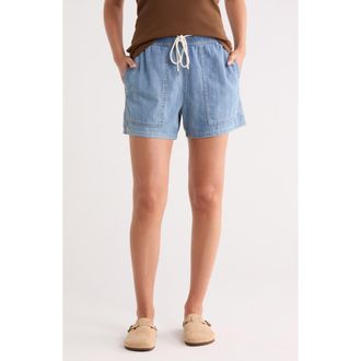 James Perse Drawstring Denim Shorts in Light Wash at Nordstrom Rack, Size 0