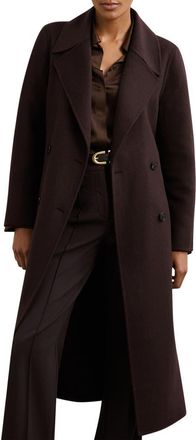 Reiss Rene Wool Blend Coat in Aubergine at Nordstrom, Size 12 Us