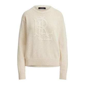 Ralph Lauren Round-neck Knitwear, female, Beige, Size: 2XS Riednee Long Sleeve Pullover