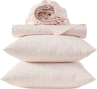 Marimekko Pikkuinen Unikko Cotton Sheet Set in Light Pink at Nordstrom, Size Queen