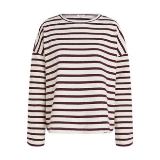 Penn & Ink Sweater stripe W26T1313 - Dames - Truien - Veelkleurig - Maat: XL Katoen