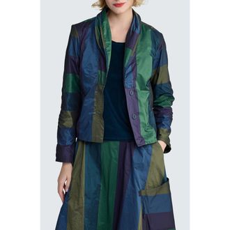 Luukaa D'Celli Litia Striped Jacket in Oasis Blue at Nordstrom, Size 10