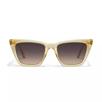 Quay Womens Call The Shots Sunglasses In Daffodil/smoke Taupe