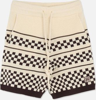 Amiri Mens CHECKERED MESH SHORT - Cream - Size: 35/34/32