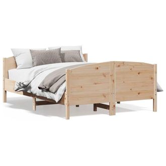 Berkfield Home Bed Frame without Mattress 120x190 cm Small Double Solid Wood Pine in Light Tan