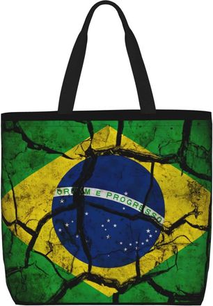 Generic Women Handbag Brazil Brazilian Flag Tote Bag Large Capacity Reusable Shopping Bags, For Wedding, Christmas, Birthday, Graduation, Swim