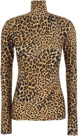 Norma Kamali Top de cuello alto de manga larga ajustado - Knitwear - Mujer - Marr&oacute;n - XS