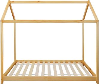 Mobili Rebecca Mobili Rebecca - Rebecca Mobili Marco De Cama Individual Para Ni&ntilde;os En Forma De Casa De Madera Natural 80x160