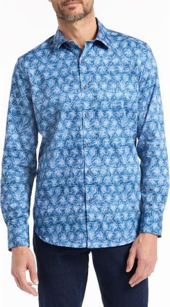 Robert Graham Warlow Cotton Button-Up Shirt in Blue at Nordstrom Rack, Size Small