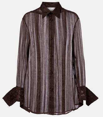 Xu Zhi Embroidered linen and silk shirt