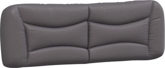 vidaXL Cabecero De Cama Acolchado Cuero Sint&eacute;tico Gris 160 Cm Vidaxl