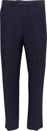 Ermenegildo Zegna Ermenegildo Zegna Cropped Trousers in Navy Blue Linen