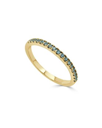 Sabrina Designs 14K 0.17 Ct. Tw. Aquamarine Stackable Half-Eternity Birthstone Ring