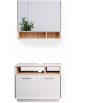 Vicco Set mobili bagno Beatrice, Bianco, 2 parti