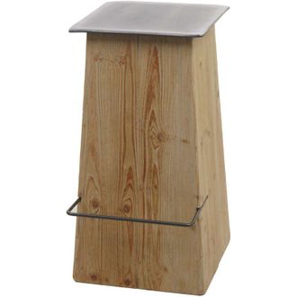 Hhg Sgabello bar bancone industriale HHG 605 75x47x39cm legno abete naturale ferro nero