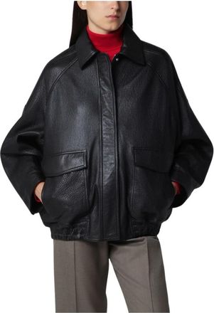 R&oacute;he Aviator Jacket - Dames - Leren en Su&egrave;de Jassen - Zwart - 2XS - Leer - Jassen