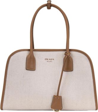 Prada Leren Handtas - Dames - Handtassen - Beige - ONE Size - Leer - Tassen