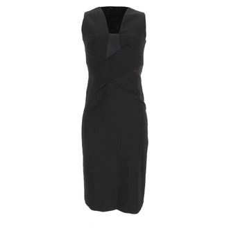 Ferragamo Ferragamo Knee Length Dress in Black Wool