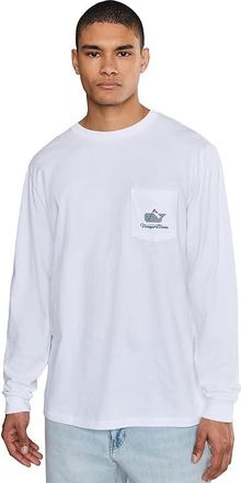 Vineyard Vines Golf Ball Whale Long Sleeve T-Shirts Mens T Shirt White Cap : 2XL, Cotton