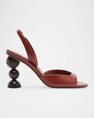 Alexandre Birman 85mm Tropicana Leather Slingback Sandals