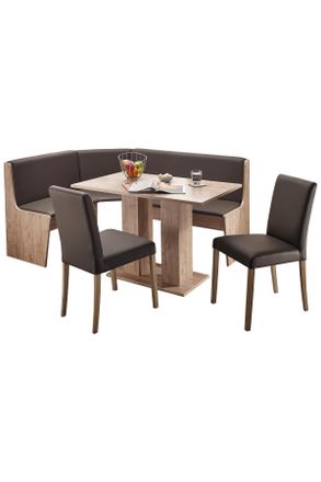 Boxxx Eckbankgruppe, Anthrazit, Eiche San Remo, Textil, Holzwerkstoff, eckig, 169x130 cm, Typenauswahl, Esszimmer, B&auml;nke, Tischgruppen & Eckbankgruppen