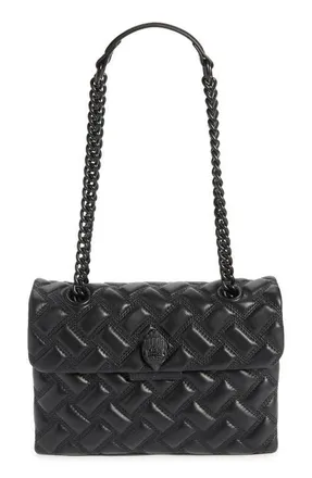 Kurt Geiger Kensington Drench Leather Shoulder Bag in Black at Nordstrom