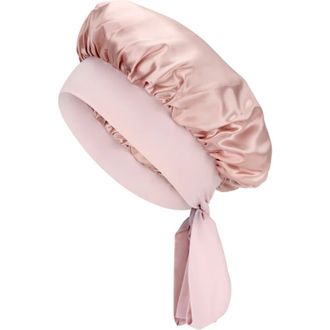 Blissy Bow Mulberry Silk Bonnet in Pink at Nordstrom