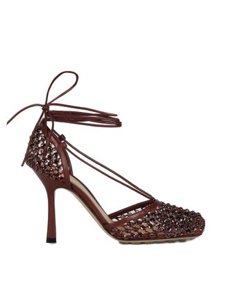 Bottega Veneta Sparkle Stretch Lace-up Sandals