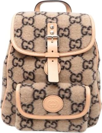 Gucci Pre-owned Backpacks, female, Beige, Size: ONE SIZE Pre-owned Vintage Backpack