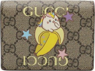 Gucci Beige Gg Supreme Canvas Card Case Wallet (Authentic Pre-Loved)