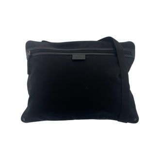 Gucci Black Canvas Messenger Bag Shoulder Bag (Pre-Owned)