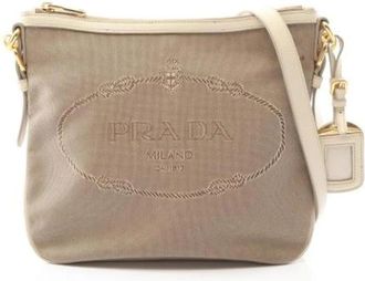 Prada Pre-owned Cross Body Bags, female, Brown, Size: ONE SIZE Pre-owned Canvas Cross Body Bag