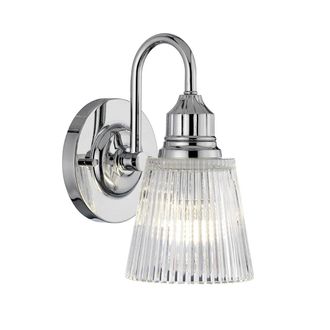 Netlighting Addison 1 Light Wall Light Polished Chrome IP44 in Grey