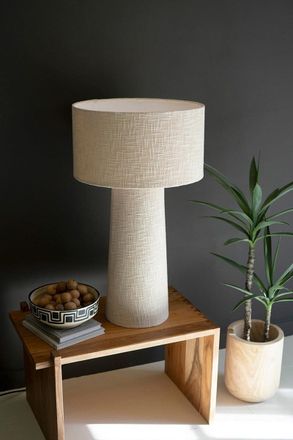 Kalalou Boucle Fabric Table Lamp With Shade