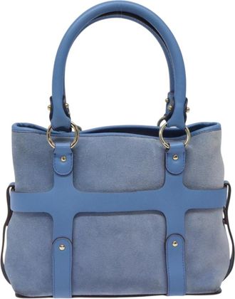 Ferragamo Blue Suede Handbag (Pre-Owned)