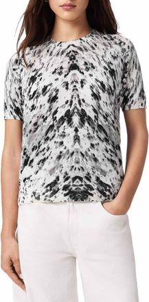 AllSaints Anouk Snakeskin Pattern Wool Knit Shirt in Canter Ecru White at Nordstrom, Size Small