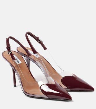 Alaia Alaïa Le Coeur 90 leather and PU slingback pumps