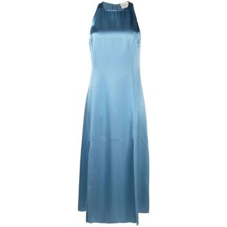 Loulou Studio Lange Mouwloze Jurk - Dames - Maxi kleedjes - Blauw - M - Kleedjes