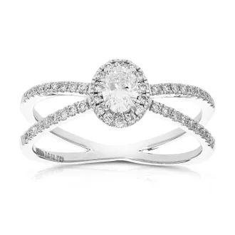 Vir Jewels 1/2 cttw Wedding Engagement Ring for Women, Round Lab Grown Diamond Ring in 14K White Gold, Prong Setting