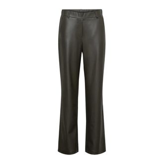 &Co Woman Houda Wijde Broek - Dames - Broeken - Groen - Maat: 3XL Vinyl