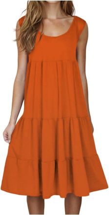 Generic Bargains of The Day Sale Women Summer Dress Summer Dresses for Women Plus Size Beach Dress Casual Sundresses Sexy Sleeveless Flowy Midi Midi for UK Pl