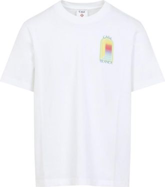 Casablanca White Crewneck Graphic T-Shirt