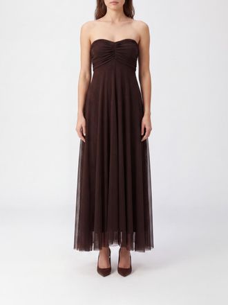 Twinset A-Line Tulle Midi Dress with Sweetheart Neckline and Off-the-Shoulder Design