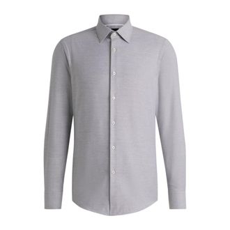 BOSS Slim-fit shirt in structured stretch cotton
