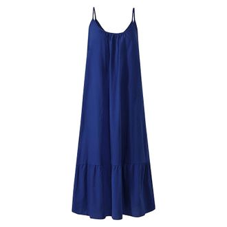 Generic Valentine S Day Gift for Her Ladies Dresses Trendy Womens Casual Summer Tank Sleeveless Knee Length Plain Vest Dresses National Day Gifts (BU1, XXXL)